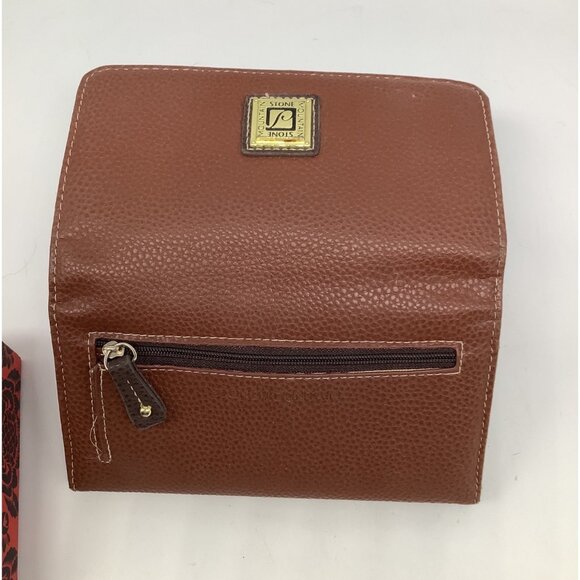 Stone Mountain Bonded Leather Cornell Cognac Brown Wallet With Multiple Cards - Picture 4 of 7